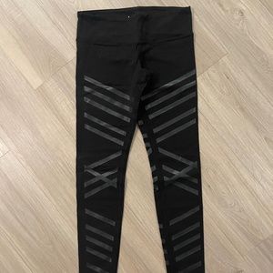 Alo Yoga Black Leggings with Stripes